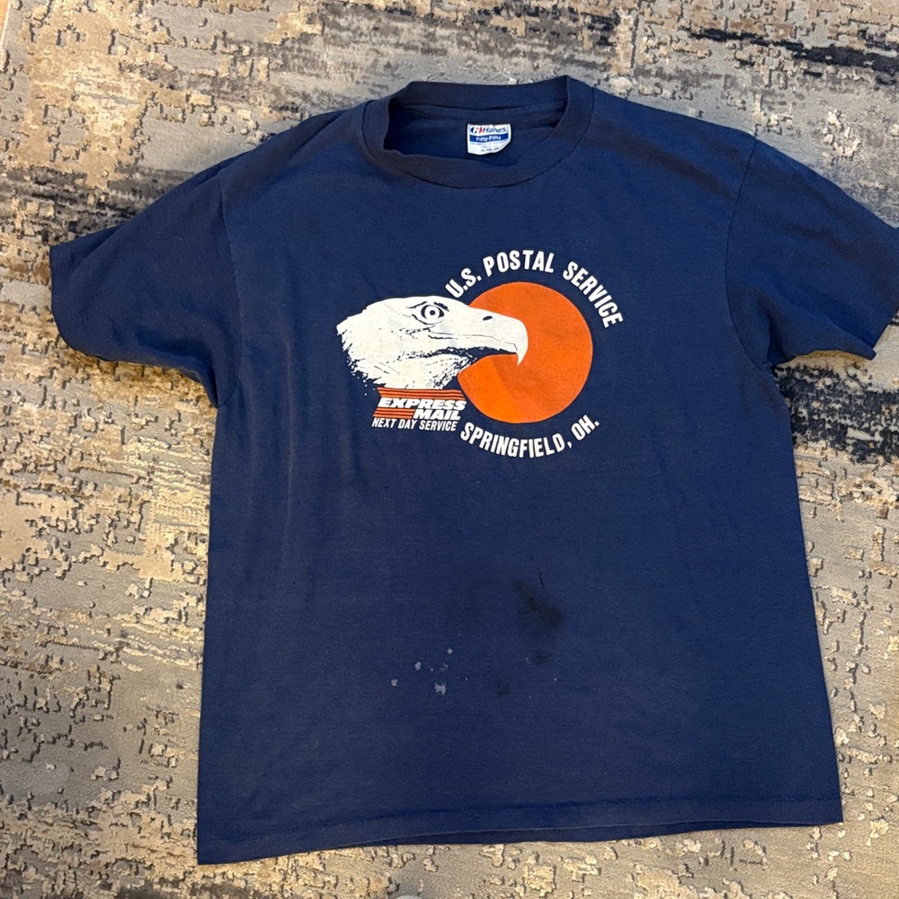 Hanes Dark Blue USPS Graphic Tee